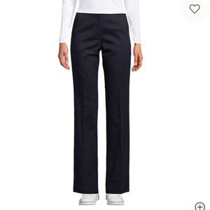 Lands End Women's Straight Leg Chino Pants 6P Petite‎ Elastic Waist Navy Blue